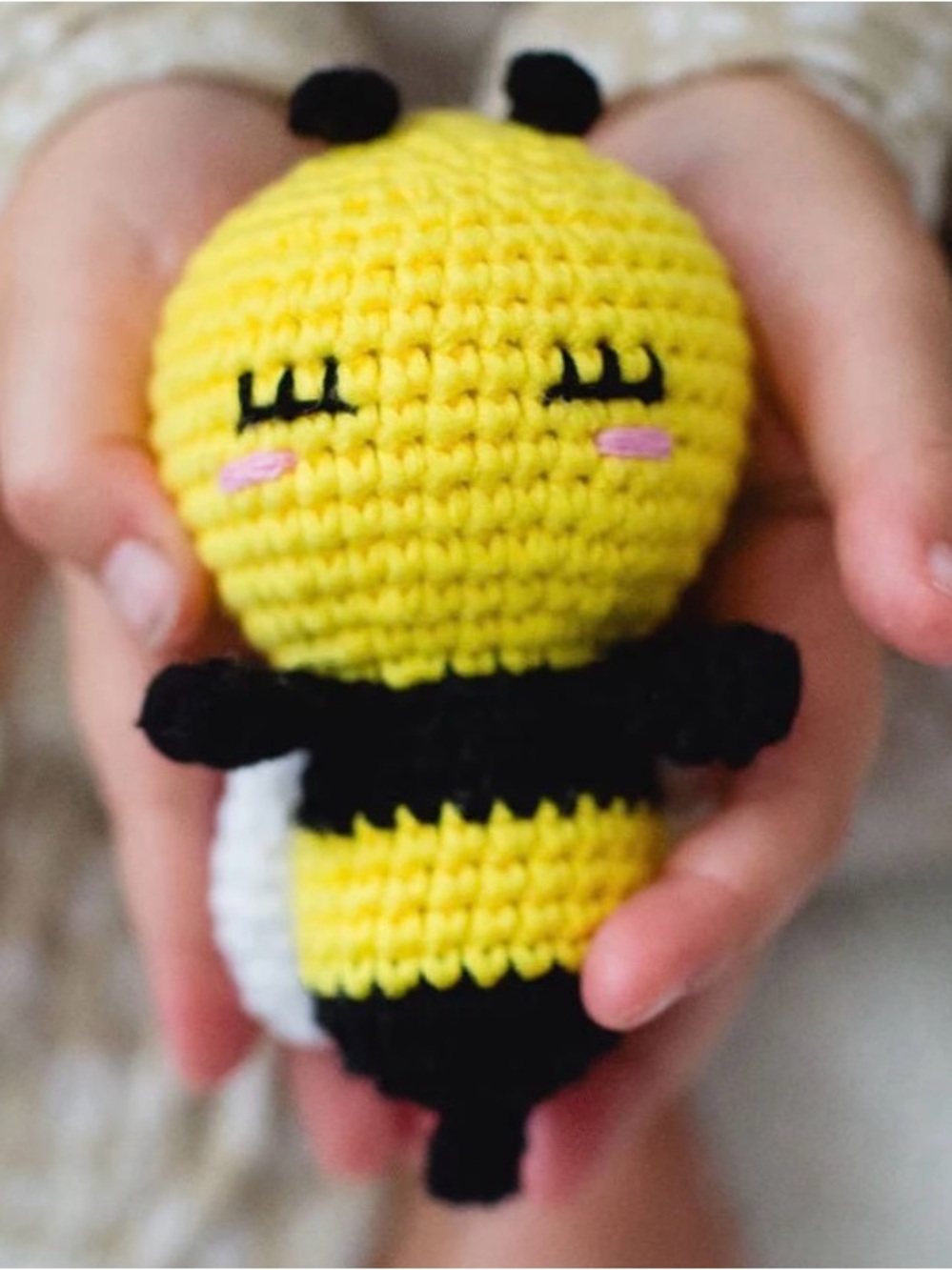 Handmade Yellow Bee Crochet Plush Toy - Kids Toy